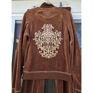 Twisted Heart Vintage Hoodie Pant Set Womens LARGE Embellished 90s Y2K Track Set